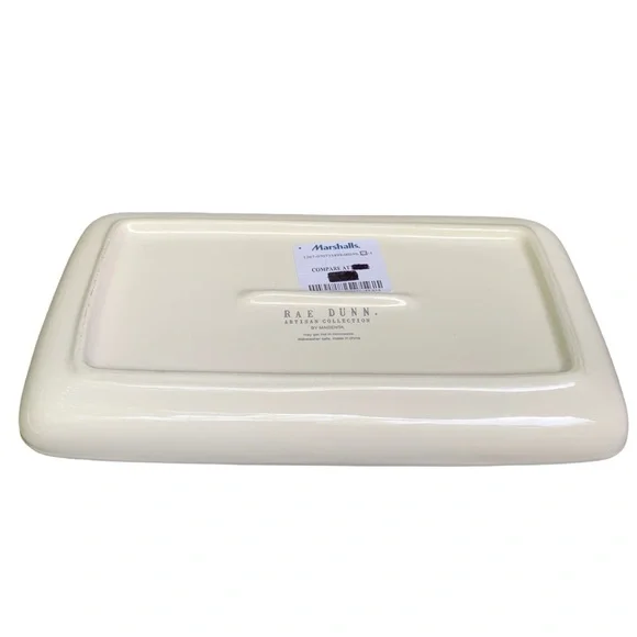 Rae Dunn LIVE LOVE BARK Dish Tray Trinket Holder White Dimples NWT 2017 OG - Picture 8 of 15